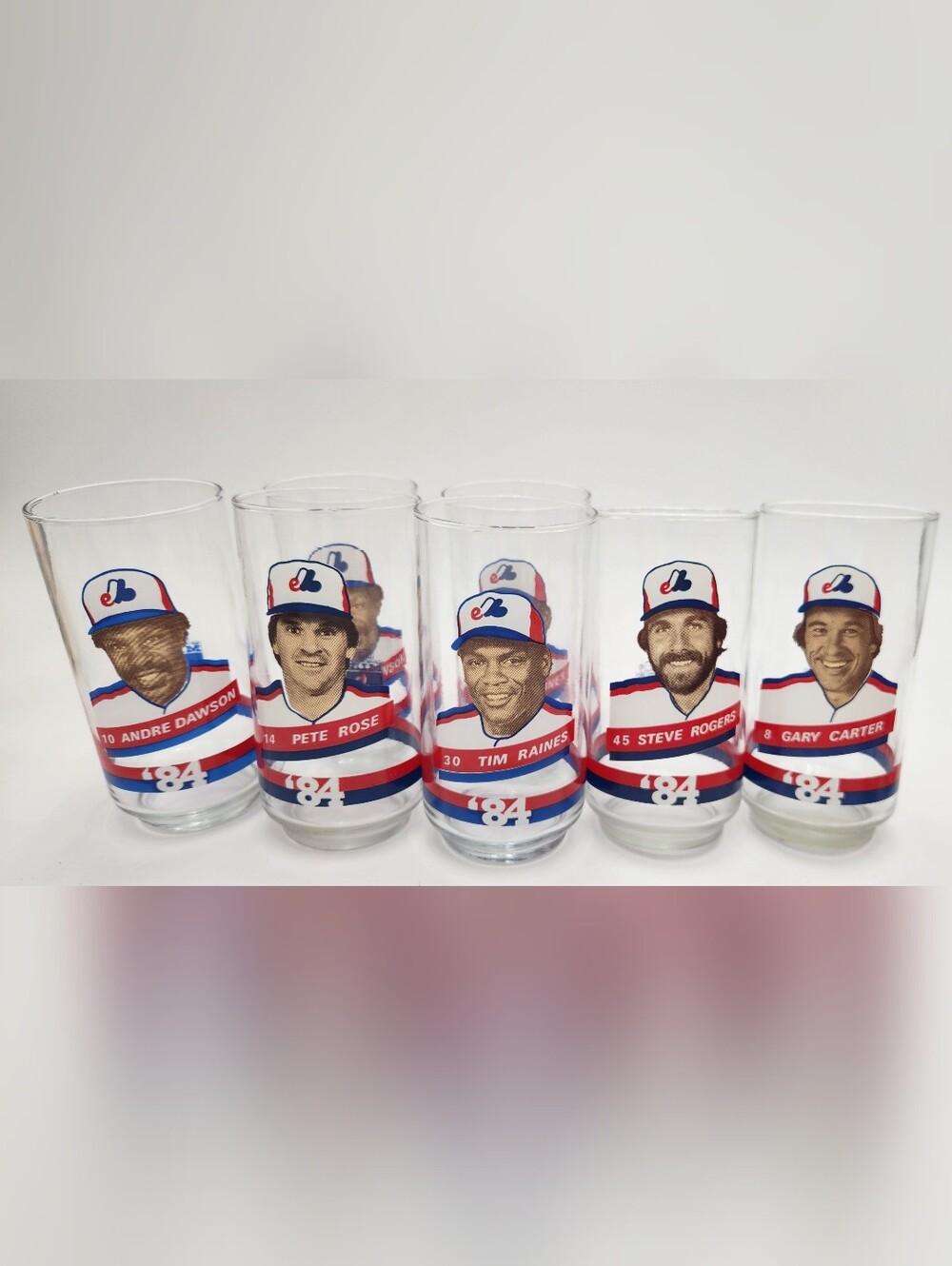🔥1984 Montreal Expos Vintage Drinking Glasses 🔥7 In Total